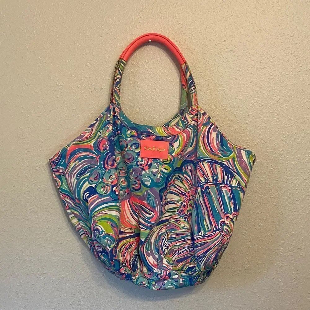 Lilly Pulitzer Multicolor Guilty Pleasure Print large Beach Tote Bag